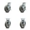 Service Caster 8 Inch Thermoplastic Rubber Caster Set with Roller Bearings 2 Brakes 2 Rigid SCC SCC-30CS820-TPRRD-TLB-2-R820-2 - alternate 2